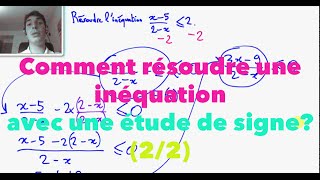 Comment résoudre une inéquation avec une étude de signe  22 [upl. by Anallij974]