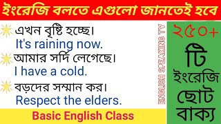 অনর্গল ইংরেজি বলতে ২৫০ টি বাছাই করা বাক্য  Short Sentences for Spoken English  Bengali to English [upl. by Peter]