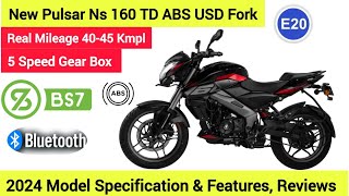 2024 Bajaj Pulsar Ns160 TD ABS USD Fork  Specifications amp Features Reviews Details  4 Step Demo [upl. by Dulsea]