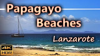 Papagayo Beach a popular beach located at the southern tip  Lanzarote Spain  4K HDR [upl. by Eitirahc]