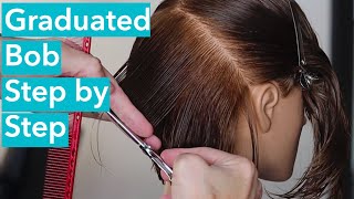 Howto cut a graduated bob  Bob with graduation  Step by Step medium length haircut  Salon 124 [upl. by Rather]