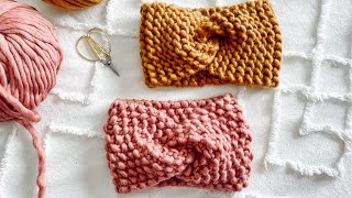 HOW TO KNIT A TWISTED HEADBAND  TWO WAYS FOR BEGINNERS  CJ Design by Daniis Ways [upl. by Anit256]