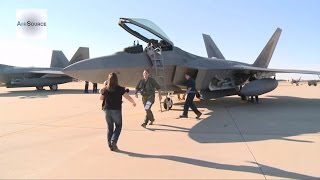 F22 Raptors  27th Fighter Squadron Returns to Langley [upl. by Yaffit]