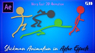 StickMan Animation in After Effects  100 After Effects Tutorial  Very Fast 2D Animation [upl. by Grodin77]