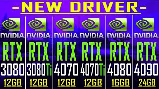 RTX 3080 vs RTX 3080Ti vs RTX 4070 vs RTX 4070Ti vs RTX 4080 vs RTX 4090  NEW DRIVER [upl. by Germain907]