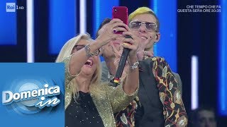 Achille Lauro il confronto con i giornalisti e il selfie con Mara  Domenica In 10022019 [upl. by Maze320]