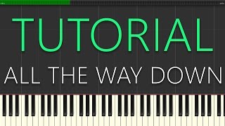 Tom Swoon amp Kill The Buzz ft Jenson Vaughan  All The Way Down Piano Tutorial [upl. by Blandina379]