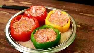 Фаршированные перцы с мясом индейки [upl. by Yreffeg]