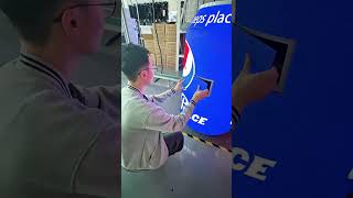 Installing LED flexible modules ledvideowall leddisplay eagerled shorts [upl. by Eidnam170]