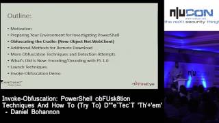 nullcon 2017  Invoke Obfuscation Powershell Obfuscation Techniques n How To Try To Detect Them [upl. by Nirre]