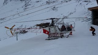 Air Glaciers Helikopter Start in ZinalWallis LamaHBXZU [upl. by Blaise405]