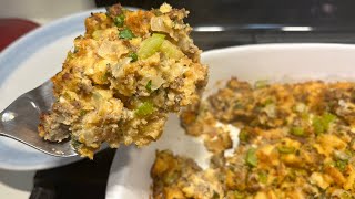 Super Quick and Easy Sausage and Sage Stuffing  Delicious Thanksgiving [upl. by Marjie209]