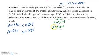 Busi Calc Modeling  PriceDemand Functions [upl. by Merrily815]