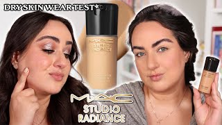 NEW MAC STUDIO RADIANCE FOUNDATION REVIEW  WEAR TEST Dry Skin Test [upl. by Nyloj]