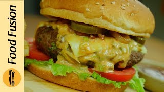 Beef Burger with Fusion Sauce Recipe by Food Fusion Eid Recipe [upl. by Klingel]