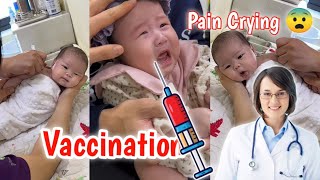 Injection Pain Crying Cute Baby Health Care Vaccination [upl. by Rudin440]