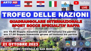 Trofeo delle Nazioni  Quadrangolare internazionale sport bocce raffa  21 Ottobre 2023 [upl. by Stacie]