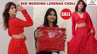 OMG 🥰 Beautiful Red Lehenga For Karwachauth amp Diwali  JoshIndia Beautiful Lehenga For Teenagers [upl. by Accem]