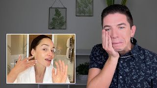 Specialist Reacts to Emilia Clarkes Skin Care Routine [upl. by Scevo]