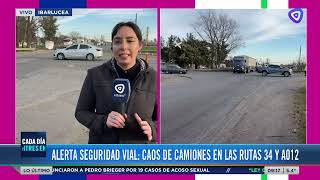 Alerta seguridad vial muchos camiones en las rutas 34 y A012 por la cosecha gruesa [upl. by Azirb]