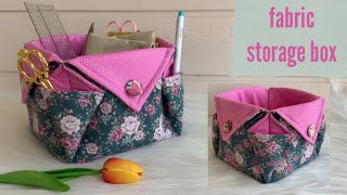 fabric storage box fabric basket tutorial diy fabric storage basket fabric boxwandee easy sewing [upl. by Ajnin]