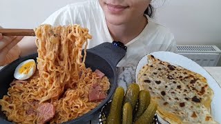 ASMR BOL SÃœTLÃœ NOODLE VE ISPANAKLI BÃ–REK EATÄ°NG SHOW SUDE ASMR [upl. by Clellan]