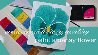 Easy Pansy Flower painting 1 [upl. by Anihsak]