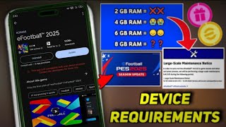 Sorry 4GB Ram Phones 😔 Efootball 2025 New Update and Features 🔥 [upl. by Nortna397]