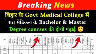 paramedical bachelor  master course admission government medical college in bihar paramedical [upl. by Arriat]