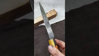 Noch ein schönes Damastmesser Kochmesser knife blacksmith kochmesser handmade forging blade [upl. by Shanly]