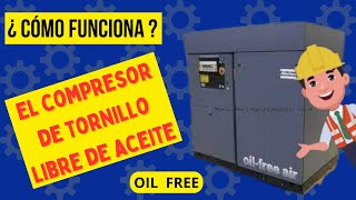 ¿Cómo funciona el compresor de tornillo Libre de aceite [upl. by Lyndes]