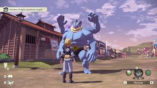 Alpha Machoke to Machamp Evolution Pokémon Legends Arceus Gameplay [upl. by Jermayne]