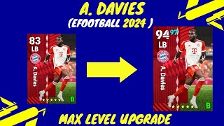 A Davies Max Level Training Upgrade in eFootball 2024 mobile I AFTER UPDATE [upl. by Neeleuqcaj]