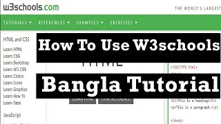 How To use w3schools Website  Web design bangla tutorial [upl. by Ahsinit]