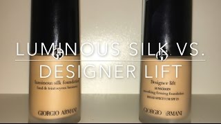 Foundation Review Giorgio Armani Luminous Silk vs Designer Lift  Ashley Landry [upl. by Yoccm]