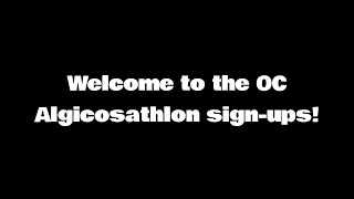 OC Algicosathlon Day 0  The sign ups 2020 FULL [upl. by Gut]