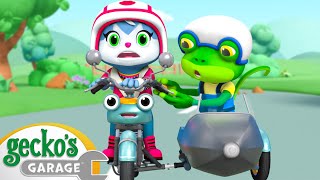 Runaway Motorcycle  FULL EPISODES  Geckos Garage  Cartoons For Kids  Toddler Fun Learning [upl. by Sral]