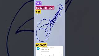 ❤️✒️beautiful sign for shravya ✒️❤️shorts scribbleart calligraphyart signatures [upl. by Emmett]