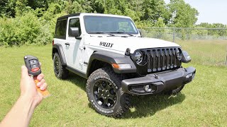 2022 Jeep Wrangler Willys 4X4  Start Up Walkaround Test Drive and Review [upl. by Salene]