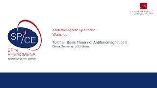 Talks  Antiferromagnetic Spintronics  Olena Gomonay II  Tutorial Basic Theory of Antiferromagn [upl. by Dave]