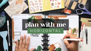 PLAN WITH ME  Horizontal Layout Weekly Setup in a Classic Happy Planner  Pumpkins amp Leaves [upl. by Onirotciv]