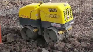 Wacker Neuson RTSC2 remote controlled compactor [upl. by Odnamla]