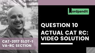 CAT2017 Slot1 VARC Question 10  CAT VARC Questions  CAT Reading Comprehension [upl. by Anaeda]