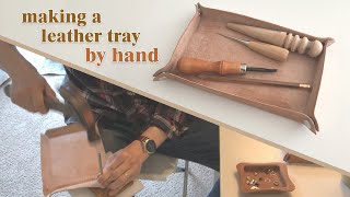 Making a veg tanned leather tray with snaps [upl. by Centeno336]