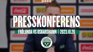 Presskonferensen efter Frölunda  Oskarshamn [upl. by Lemrahs]