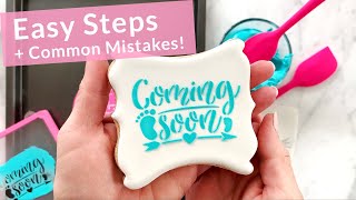 How to Use a Cookie Stencil w Royal Icing  Tips Tricks Common Mistakes [upl. by Ettenig]