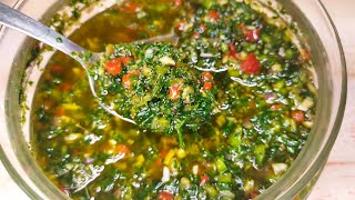 CHIMICHURRI CASERO  🔥 La mejor forma de hacerlo  El acompañante para todos tus ASADOS y BBQ´s 🥩🤩 [upl. by Ttessil]