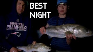 50 Striper Night From Shore on Marthas Vineyard MV Trip Part 5 [upl. by Kehr341]