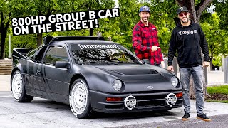 Ken Blocks Ford RS200 Group B Rally Car on the Street Meeting Up With Travis Pastrana [upl. by Mcallister537]