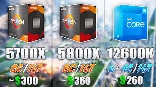 Ryzen 7 5700X vs Ryzen 7 5800X vs Core i5 12600K  Test 8 Games [upl. by Freeborn]